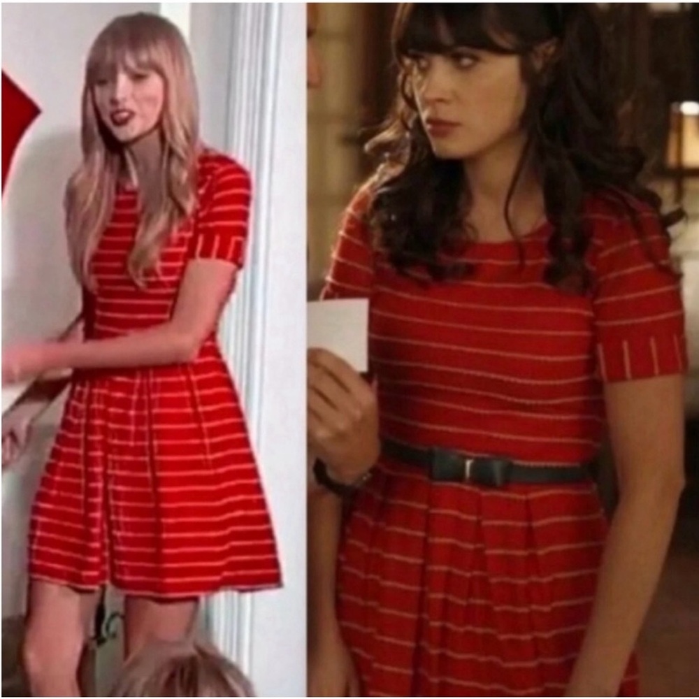 Bordeaux by Anthropologie  Striped Red and White Mini Dress
